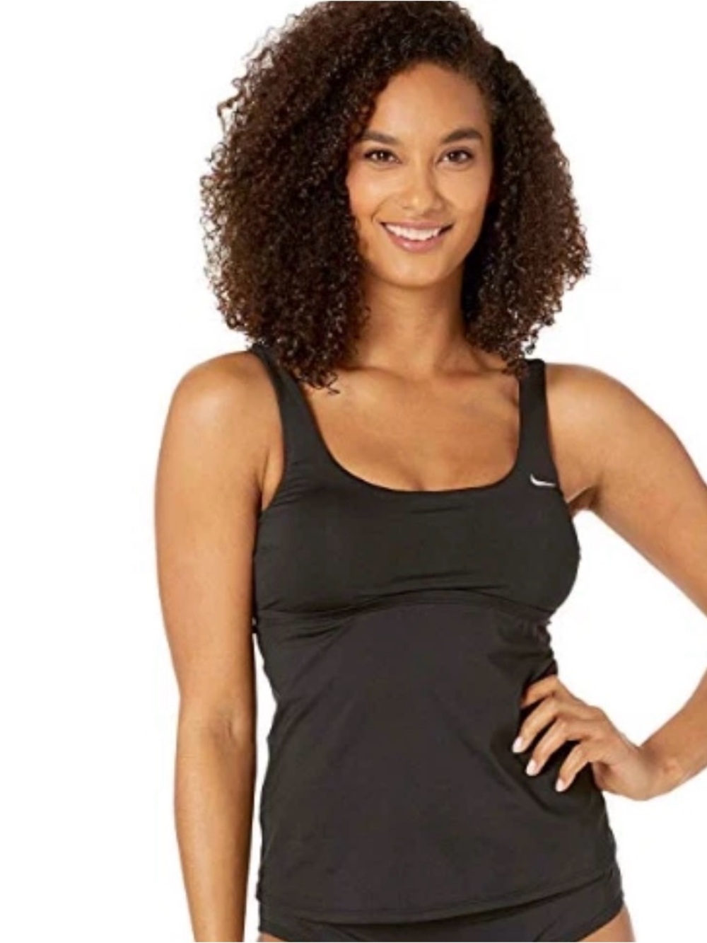 Nike Black Tankini Swim Top with Scoop Neck